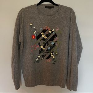 Skull Cashmere Embroidered Sweater